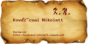 Kovácsai Nikolett névjegykártya